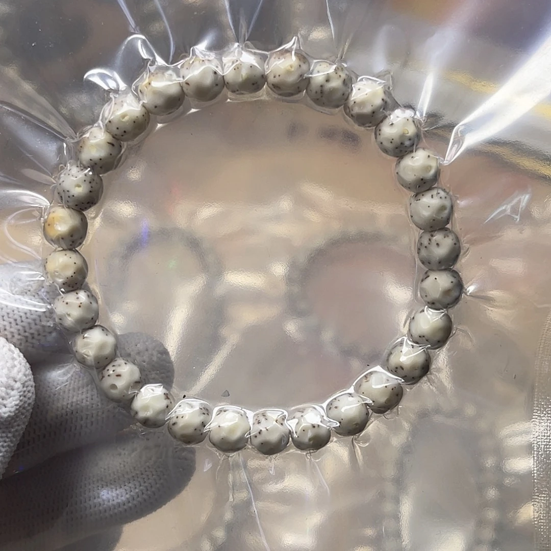 手串星月菩提8改无相瓷白玉化料