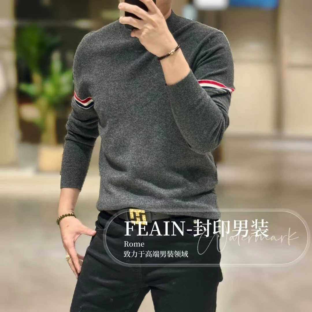 【山羊绒】高端定制男士简约山羊绒棉羊毛针织衫33902