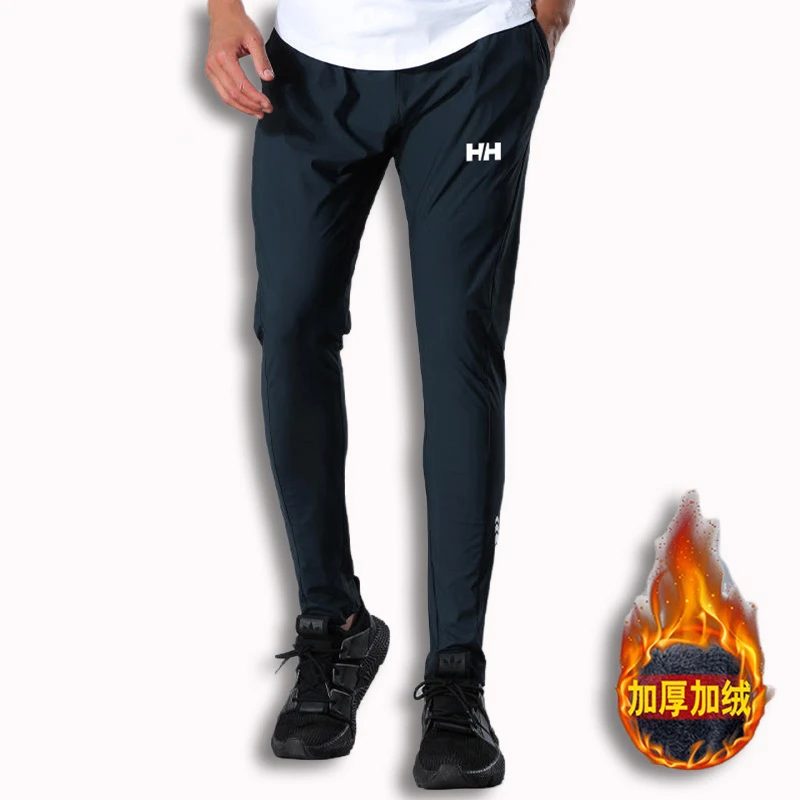 HH挪威海丽运动速干裤男梭织冬季加绒加厚户外综训男装修身小脚裤