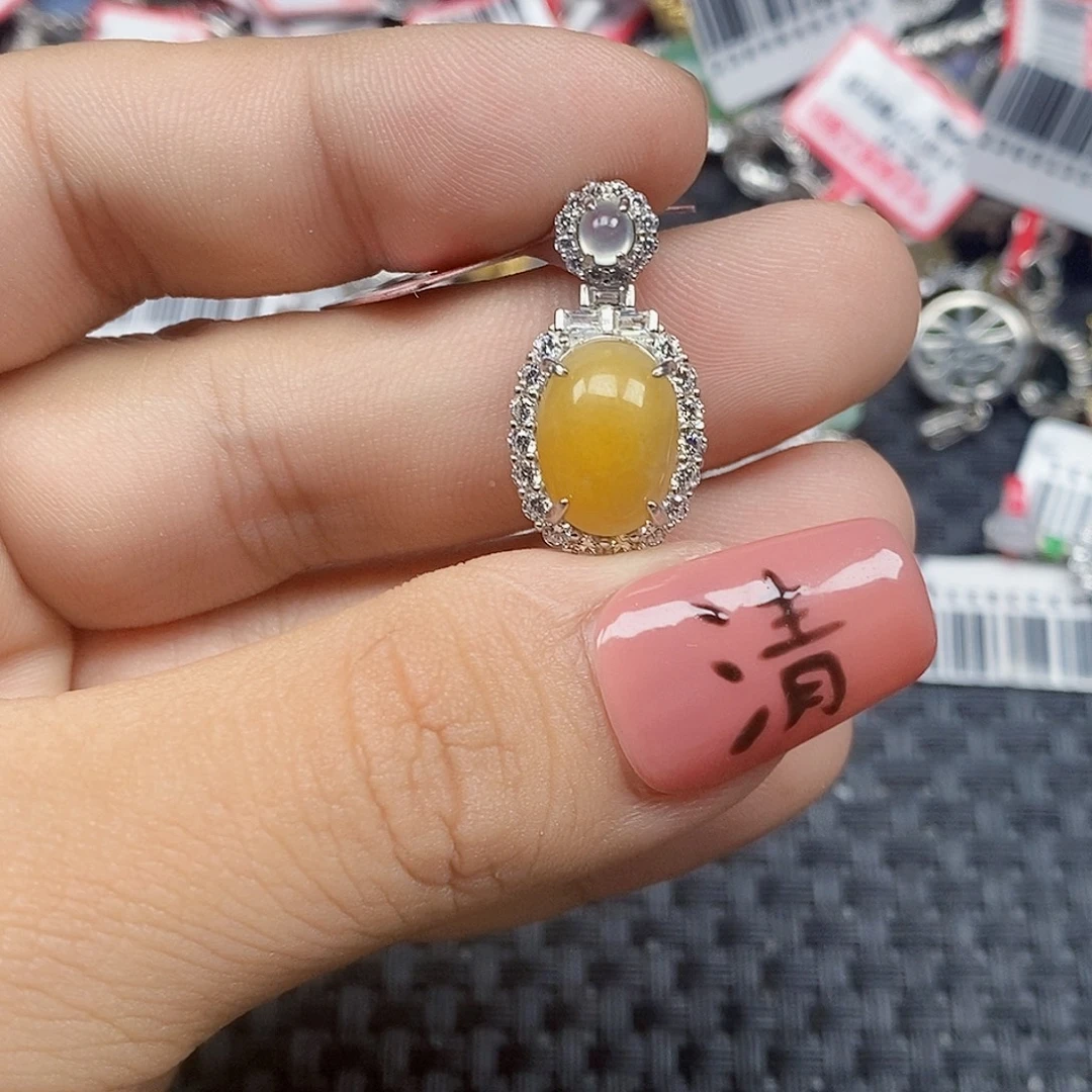 翡翠银S925镶嵌戒指