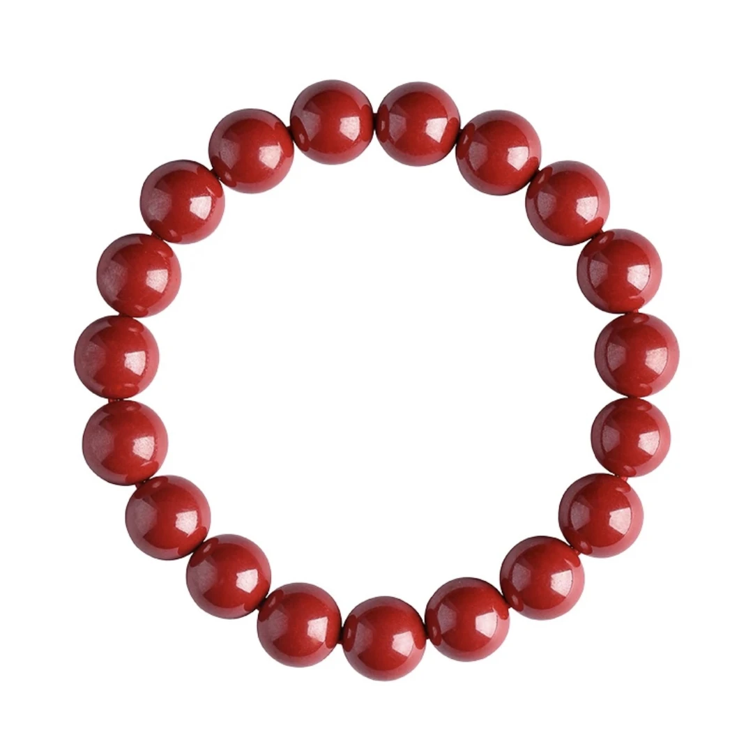 含辰砂工艺品含辰砂工艺品高含量帝王砂12MM朱砂素圈手链