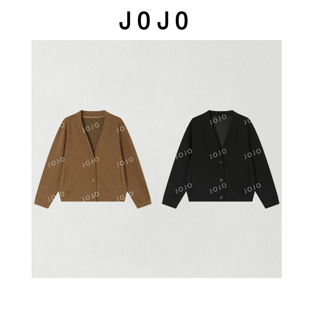 玖了个玖 2025早秋 新款极简慵懒风V领开衫外套 2508C4301