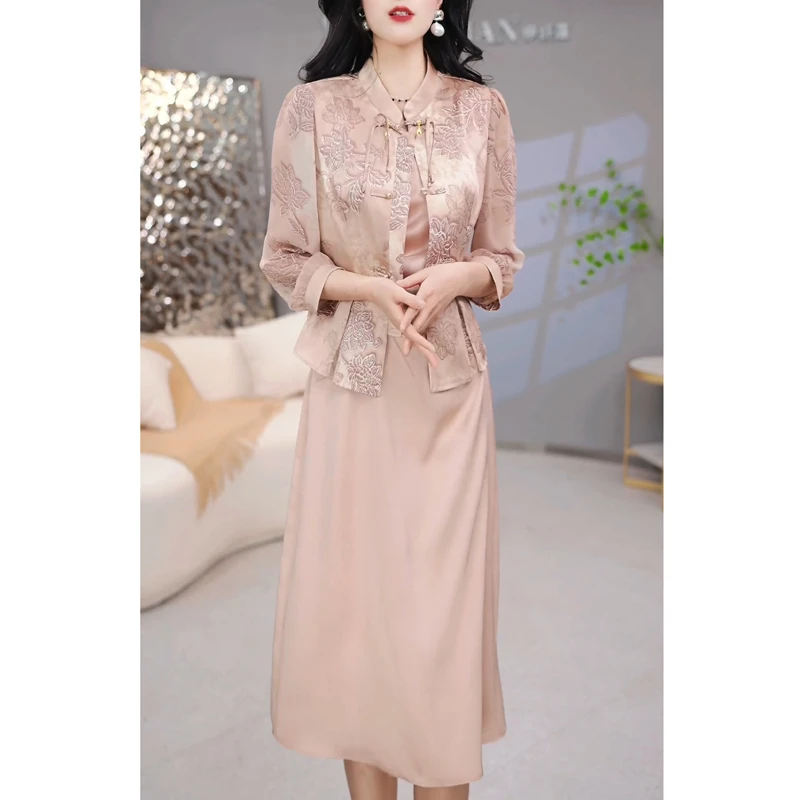 新中式国风套装连衣裙2025新款春秋今年流行爆款轻奢高级感两件套