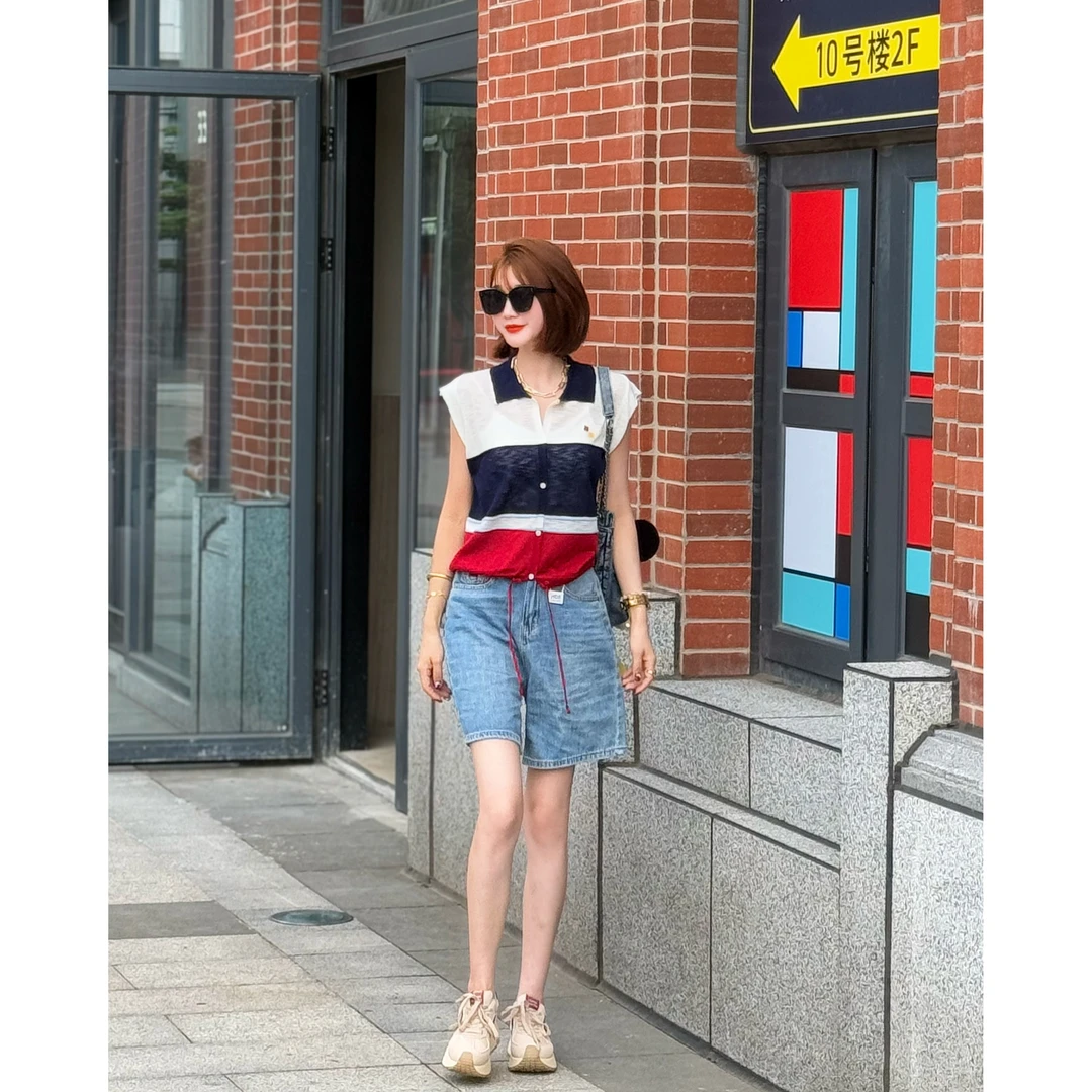 新品韩系百搭针织坎肩上衣3085