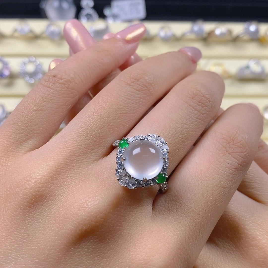 橙****石英质玉银S925镶嵌戒指