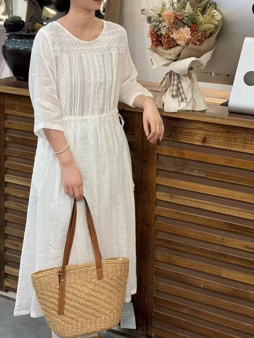 夏季苎麻文艺宽松显瘦气质中国风连衣裙