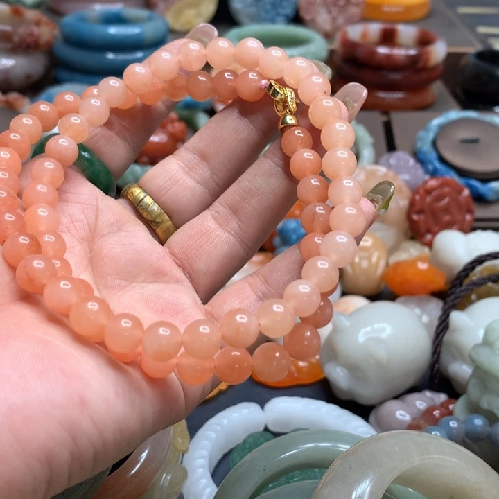 石英质玉（黄龙玉）合金颈饰
