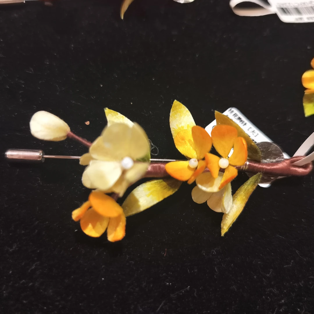 复古宫廷中国风民族风纯手工绒花胸针