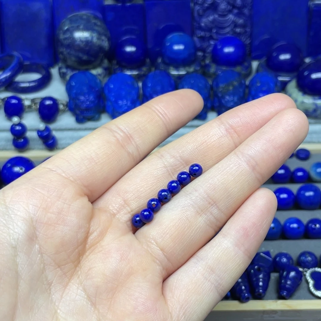 青金石单珠4+未镶嵌双**姐