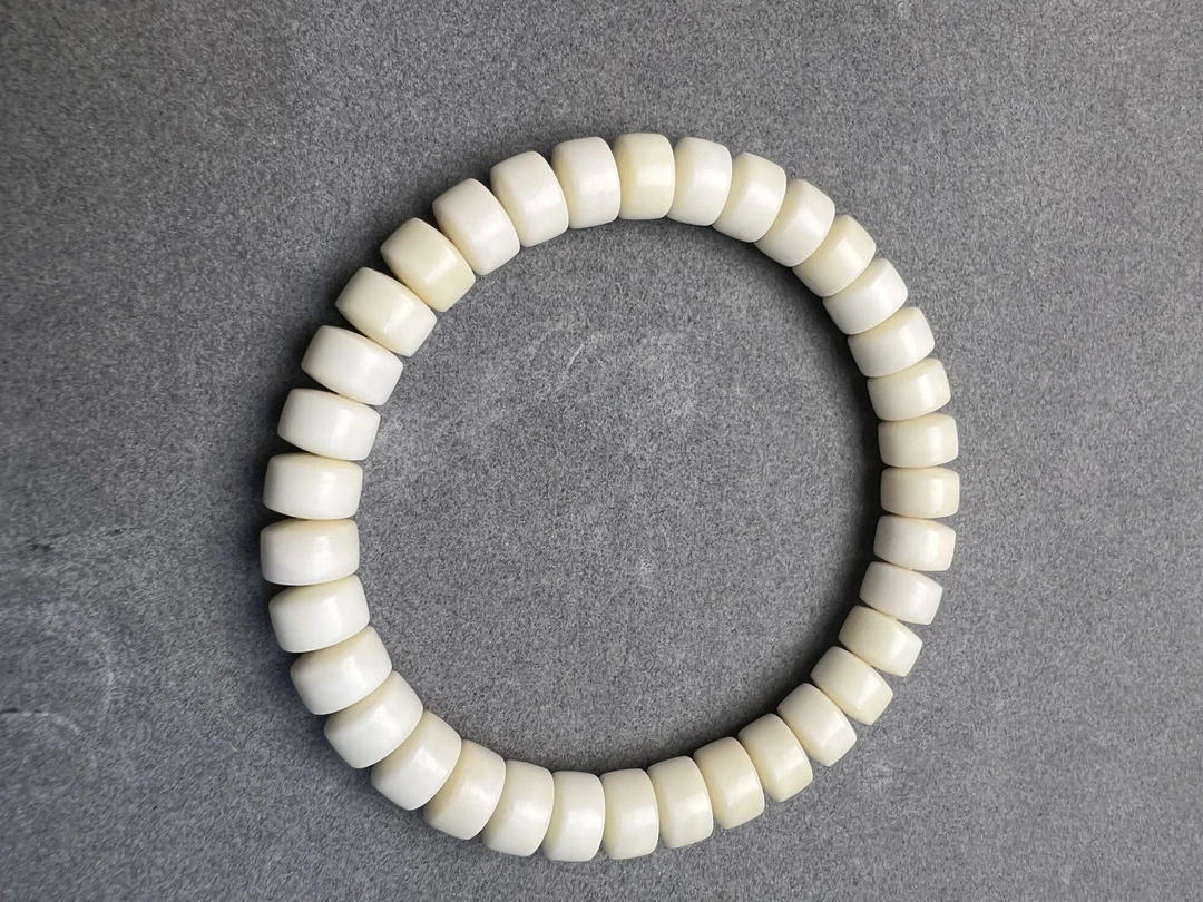 原生态白玉菩提药片单圈卡9菩提手串