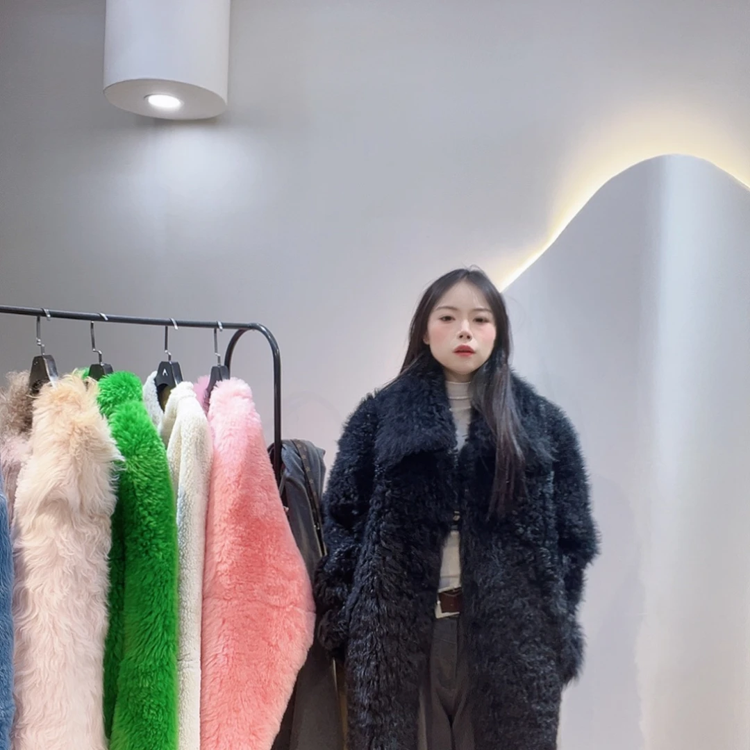 懿***儿真皮皮毛一体外套222-3277黑