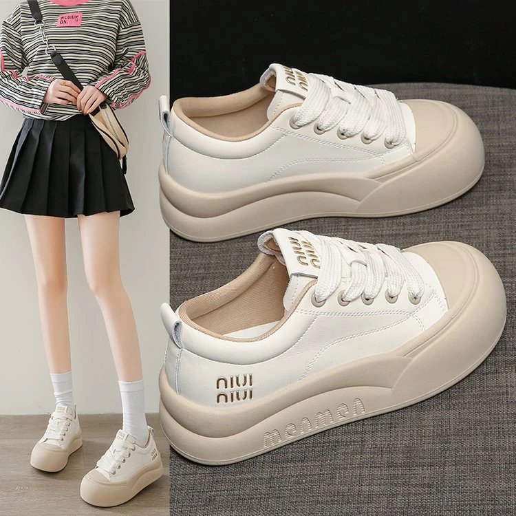25新款厚底小白鞋女春秋季增高学生休闲鞋韩版透气运动拼色板鞋
