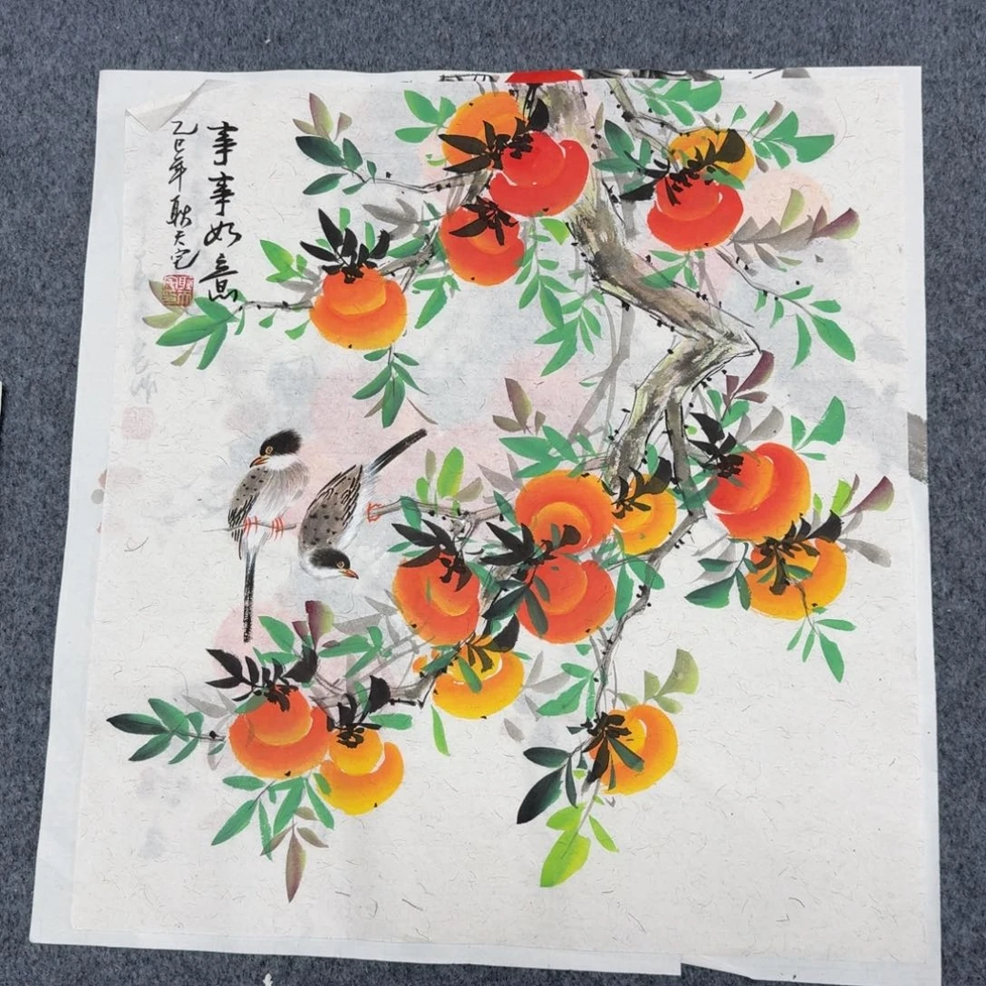 国画三尺斗方50X50纯手绘作品