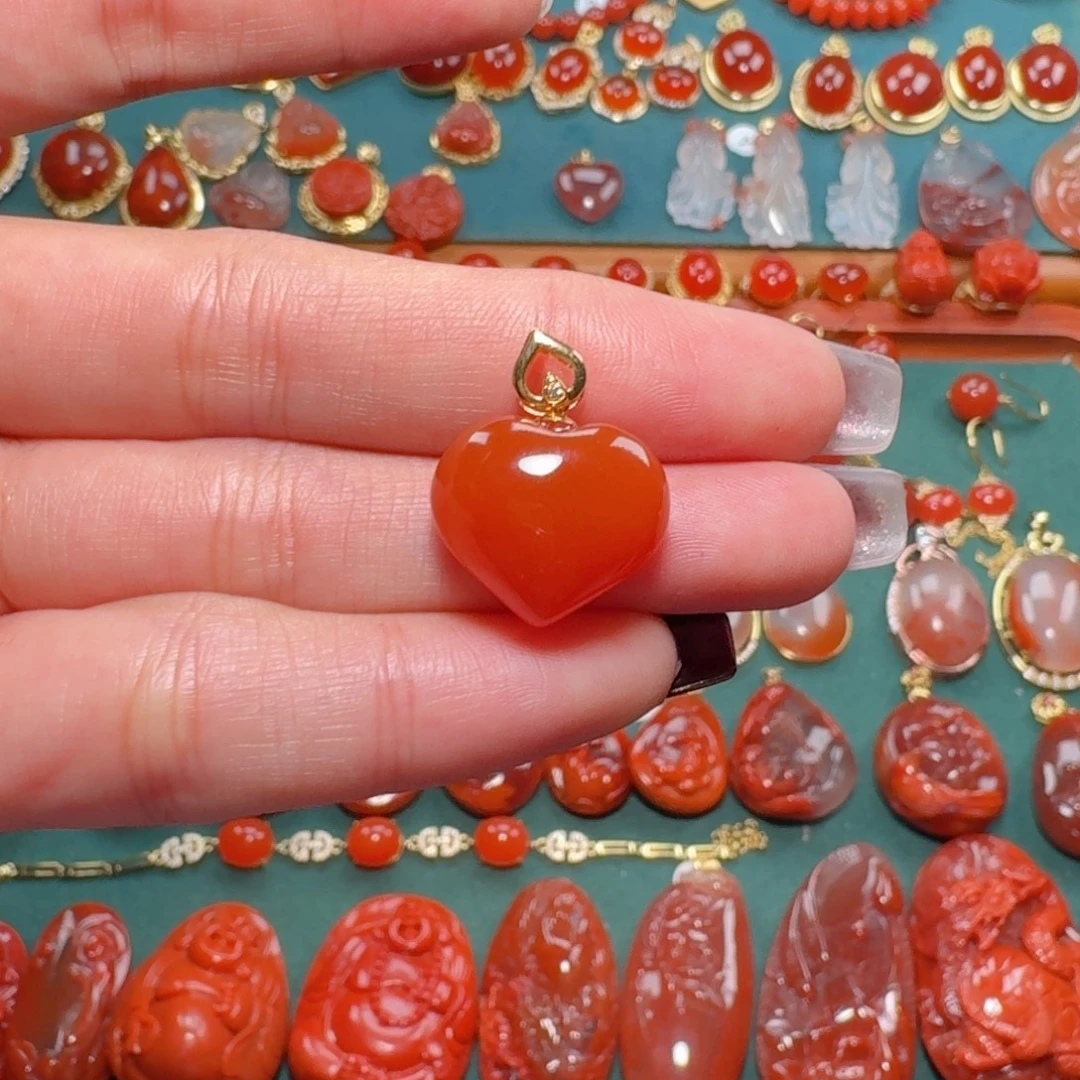 南红玛瑙南红18K金镶嵌