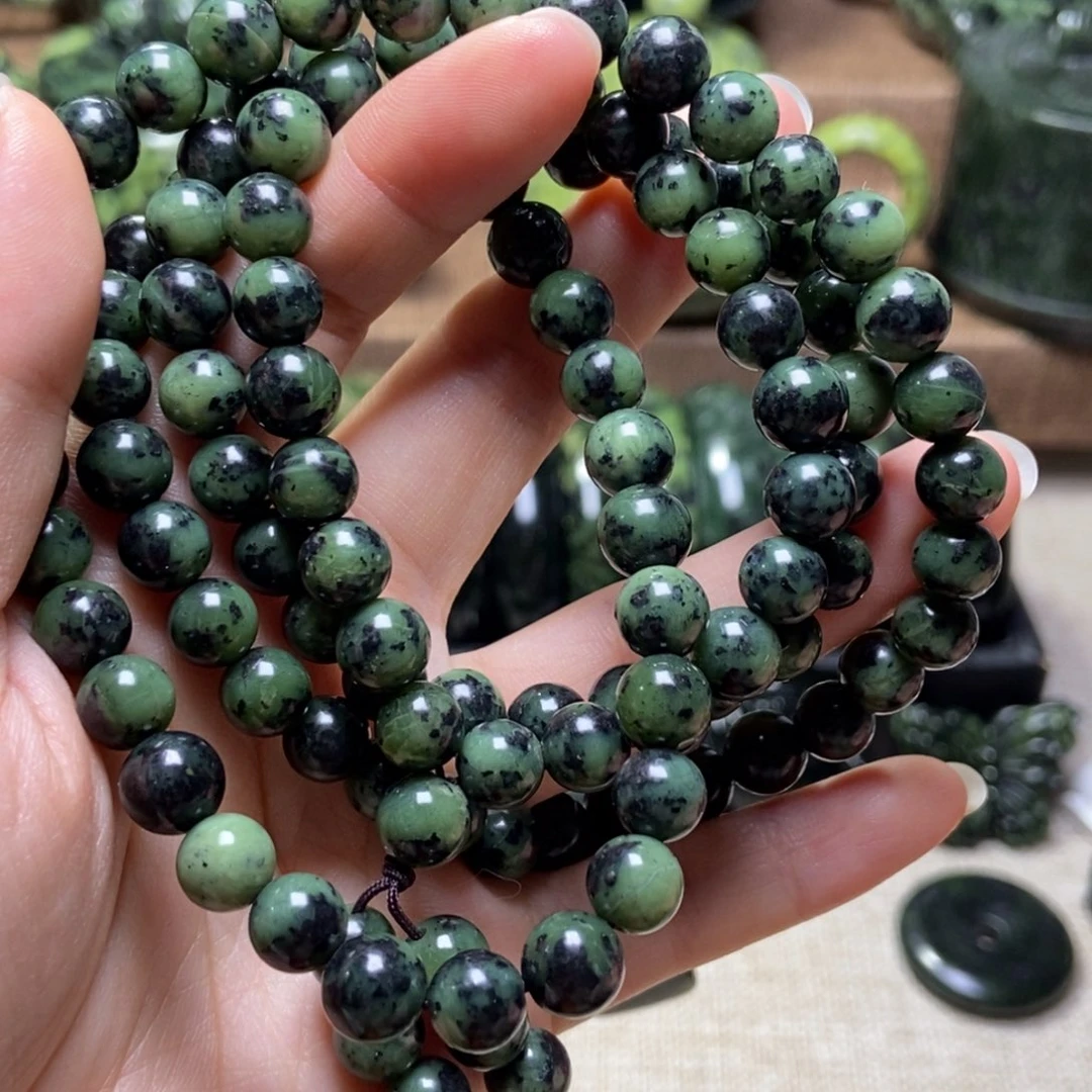 蛇纹石玉未镶嵌药王石项链卡8