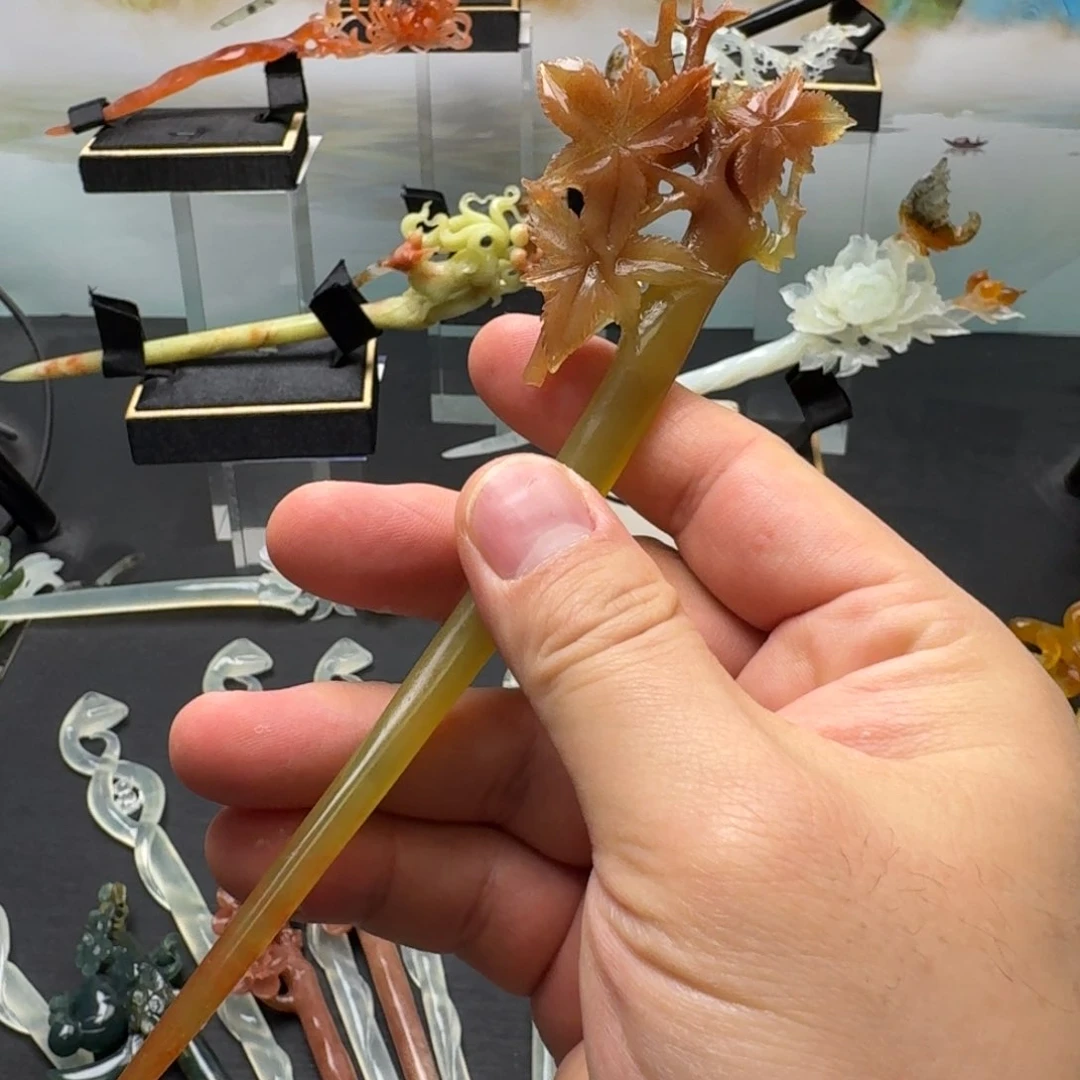 岫玉发饰未镶嵌明君玉簪贼拉好看