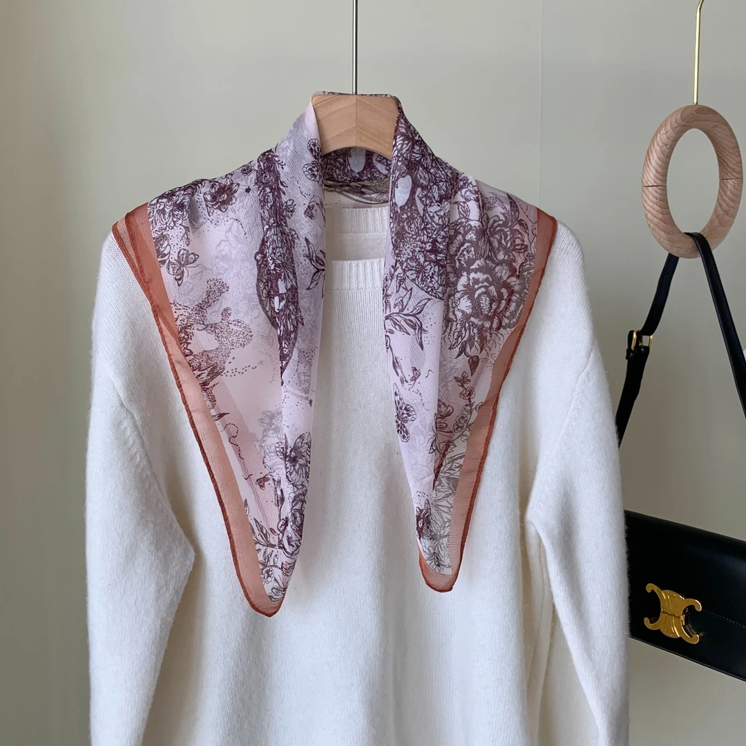 韩乔纱不起球不掉色仙女风成人薄款丝巾双层女士民族风夏季花纹