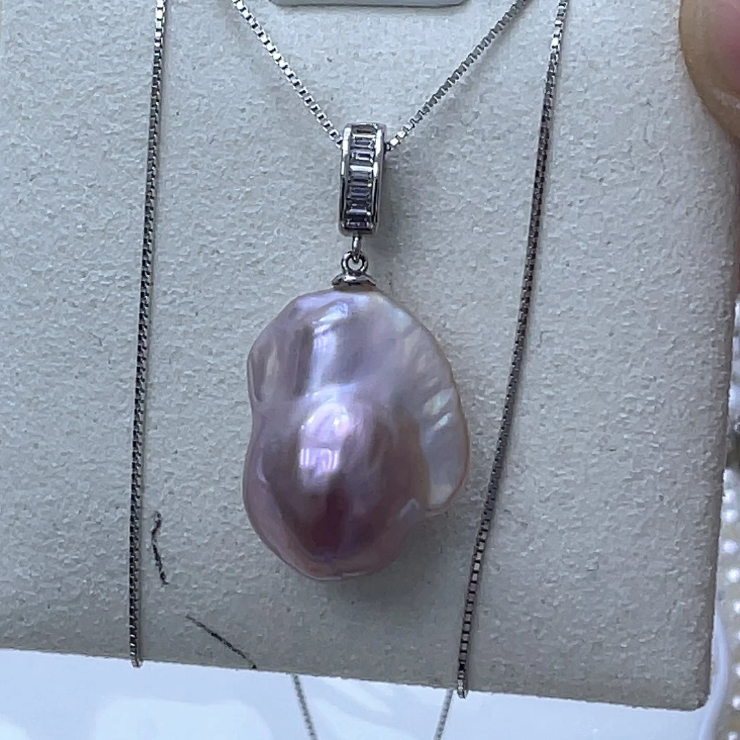 小***台淡水珍珠颈饰银S925镶嵌