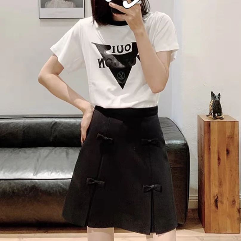 99新 LouisVuitton/路易威登 牛角贴布字母印花短袖 XS码 D17919