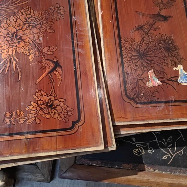 巴***1香榧木老木雕老花板一套七片