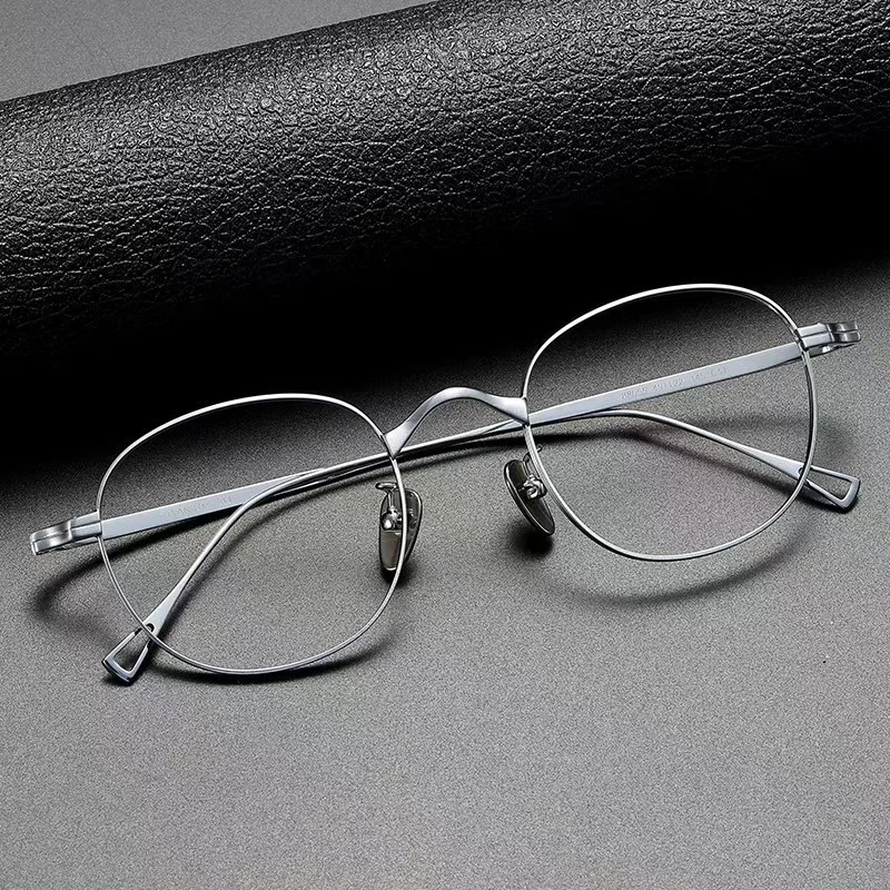 眼镜纯钛近视框方圆脸复古超轻配女男架万年龟椭圆度数男款可高
