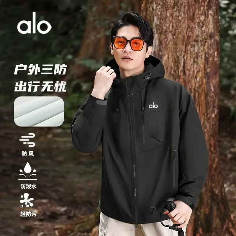 秋季户外男女同款时尚运动连帽防风防泼水冲锋外套