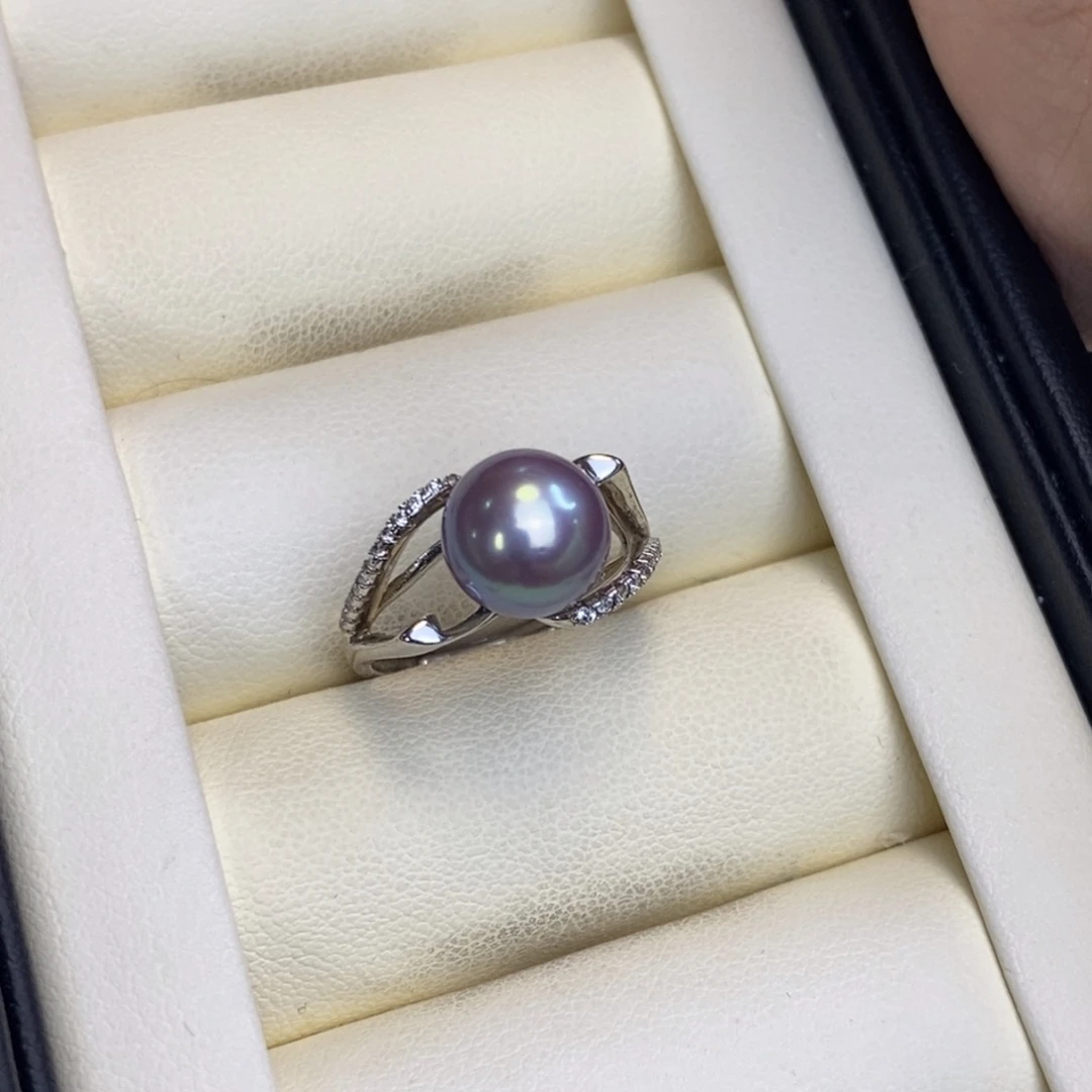 淡水珍珠银S925镶嵌戒指