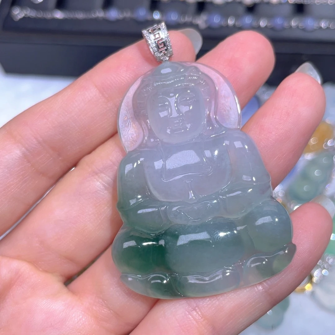颈饰18K金镶嵌翡翠翡翠