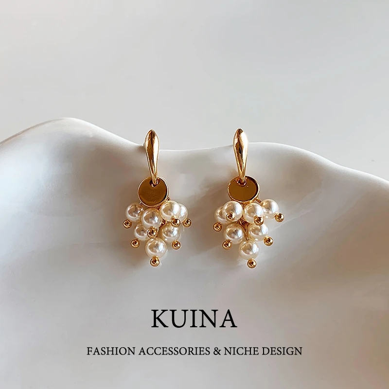 铜合金耳饰 珍珠气质耳钉长耳坠女士新款耳饰轻奢纯银针耳钉67139