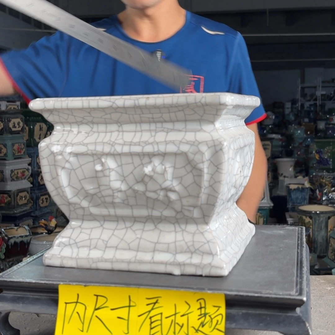 一风堂石湾花盆 面宽21高18泥子微瑕