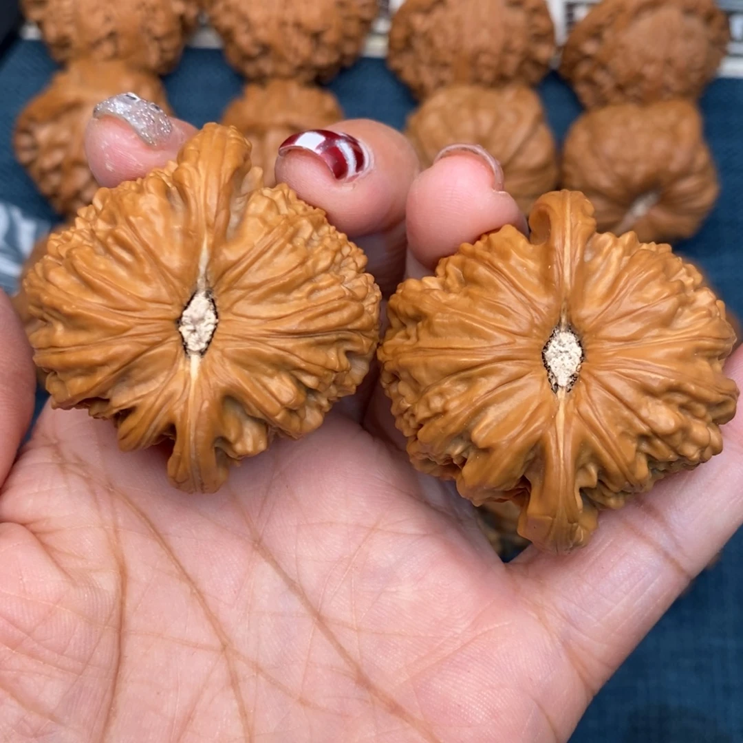 *****文玩核桃把件 全品 43尺 球白白狮子