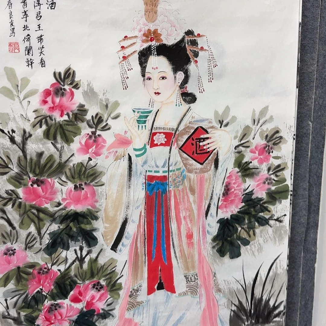 知***一国画四尺尺寸70X140纯手绘作品