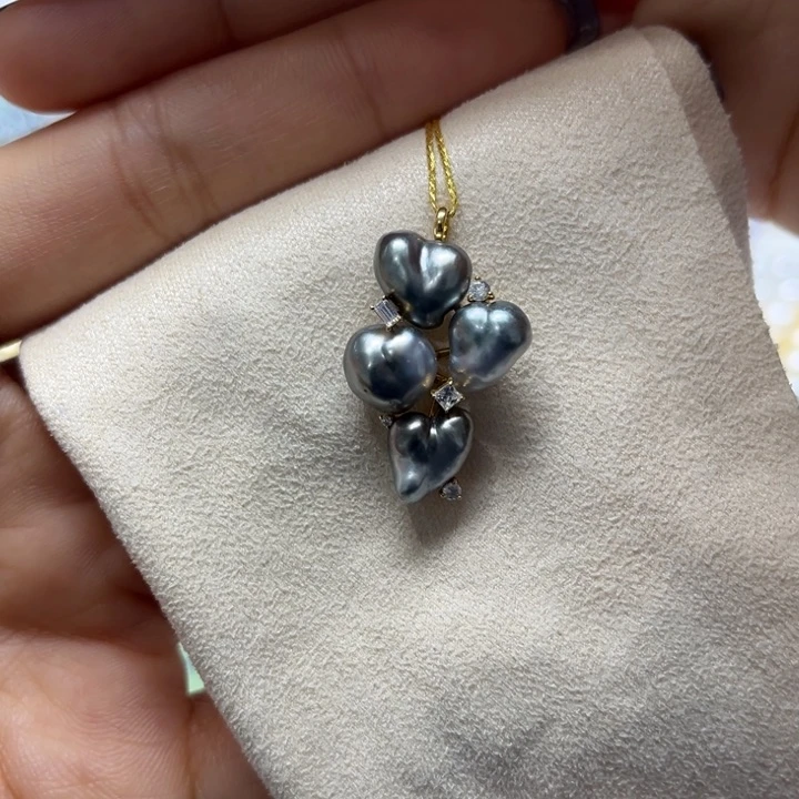 海水珍珠吊坠(不含链)18K金镶嵌可打6.8折