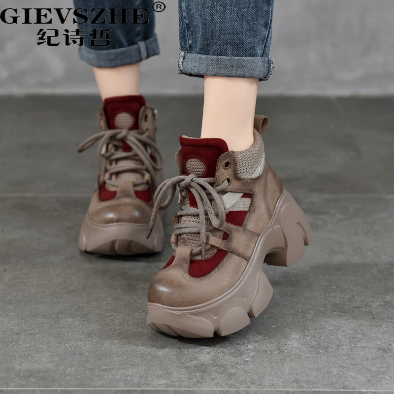 纪诗哲女鞋厚底增高老爹鞋女秋冬新款保暖修身显瘦运动休闲鞋女款