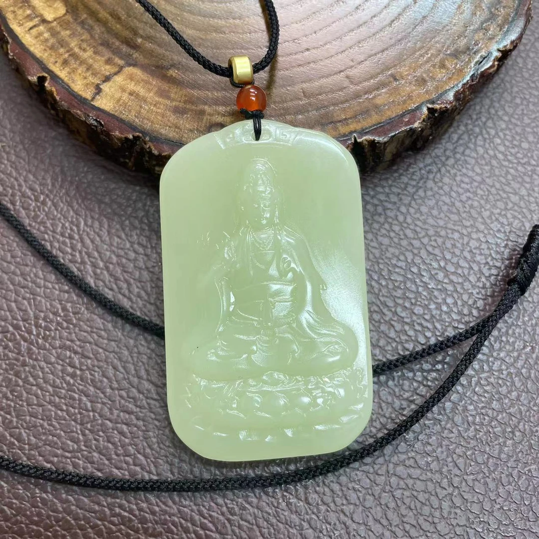 高品质方牌莲花观音吊坠-精工打磨-百搭-时尚-高品质-精美