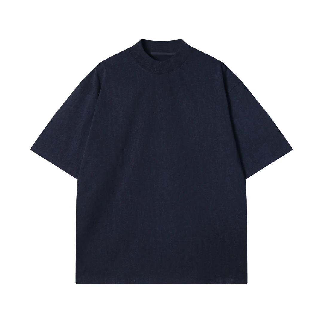 夏季高级感新款潮牌扎染简约圆领短袖T恤百搭情侣宽松休闲上衣