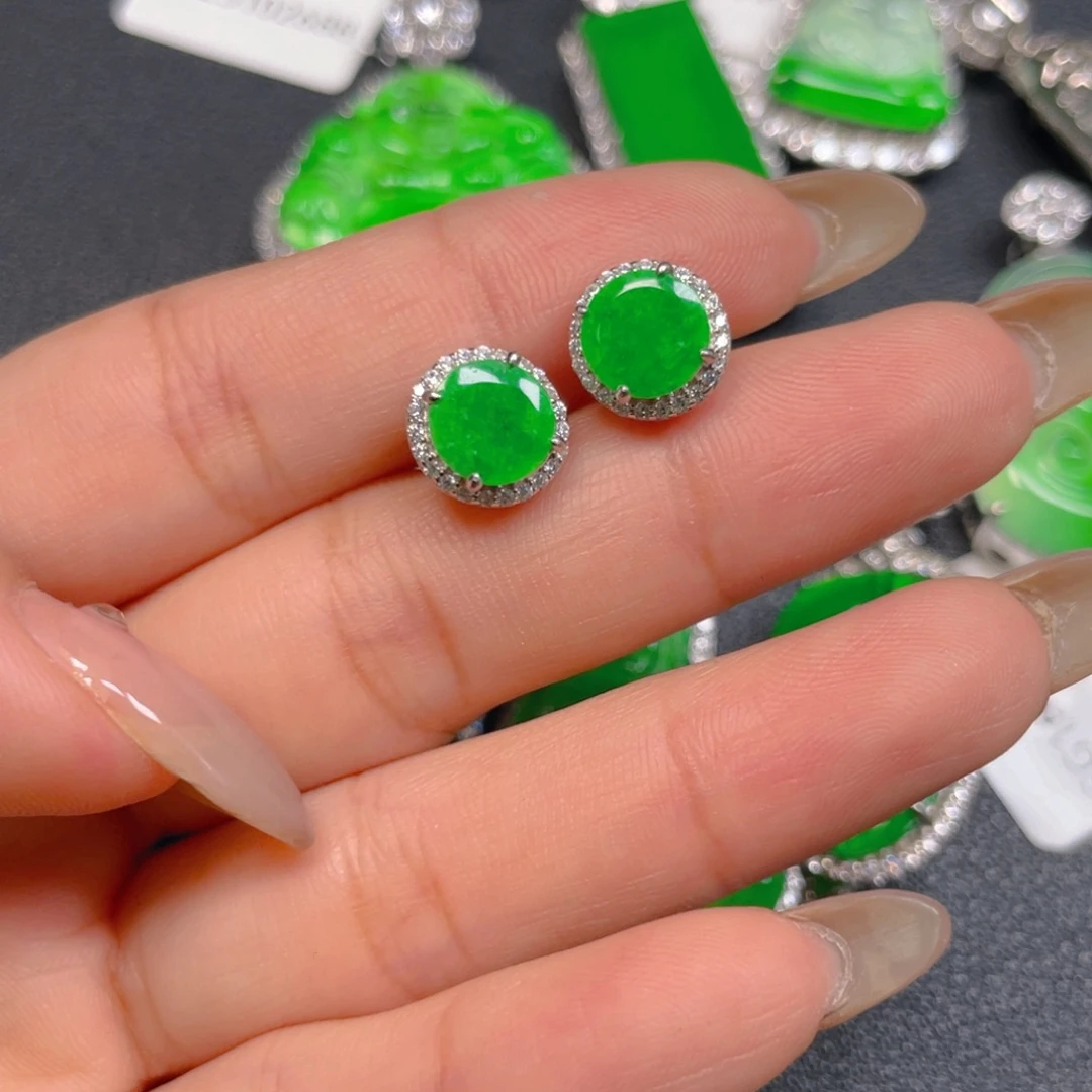 翡翠银S925镶嵌挂件