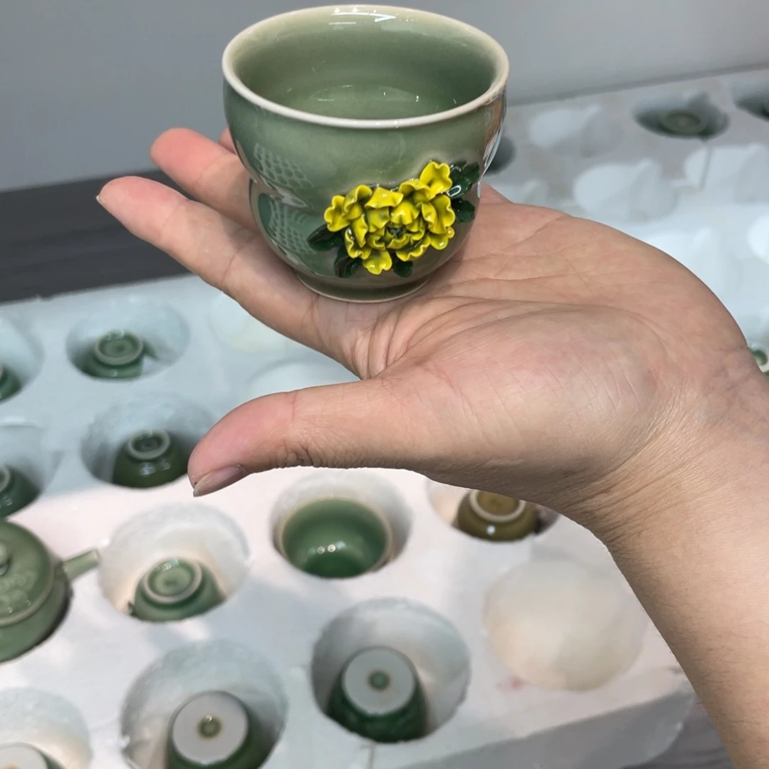柴烧手工福利青瓷青瓷