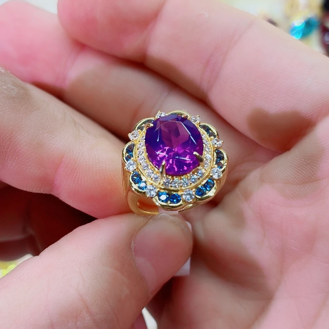 戒指水晶银S925镶嵌