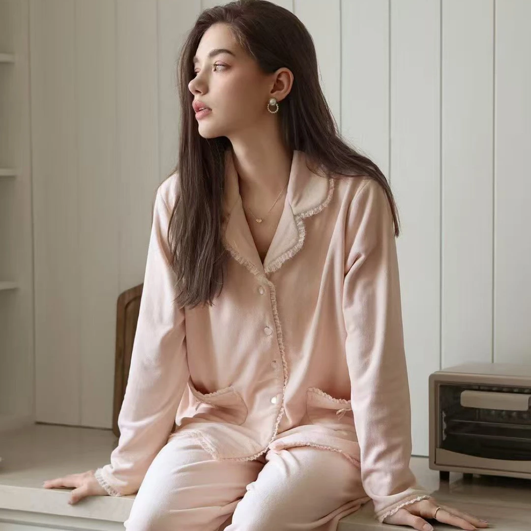 澳毛绒舒适不起静电可外穿居家服