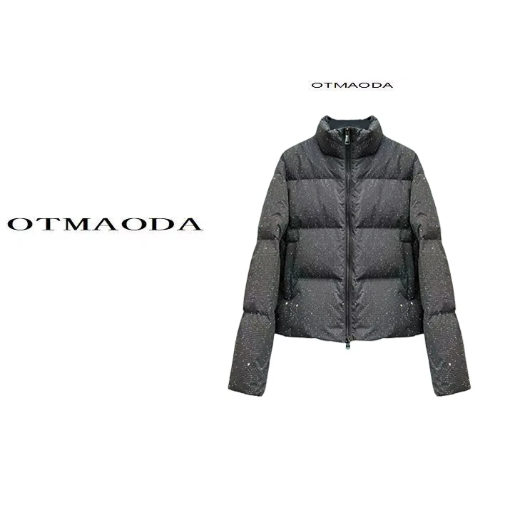 【南瓜定制】满天星 满钻设计感大朵女士白鸭绒外套