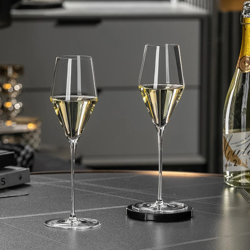 欧式香槟杯高颜值套装创意水晶玻璃高脚杯一对起泡酒杯2个礼盒