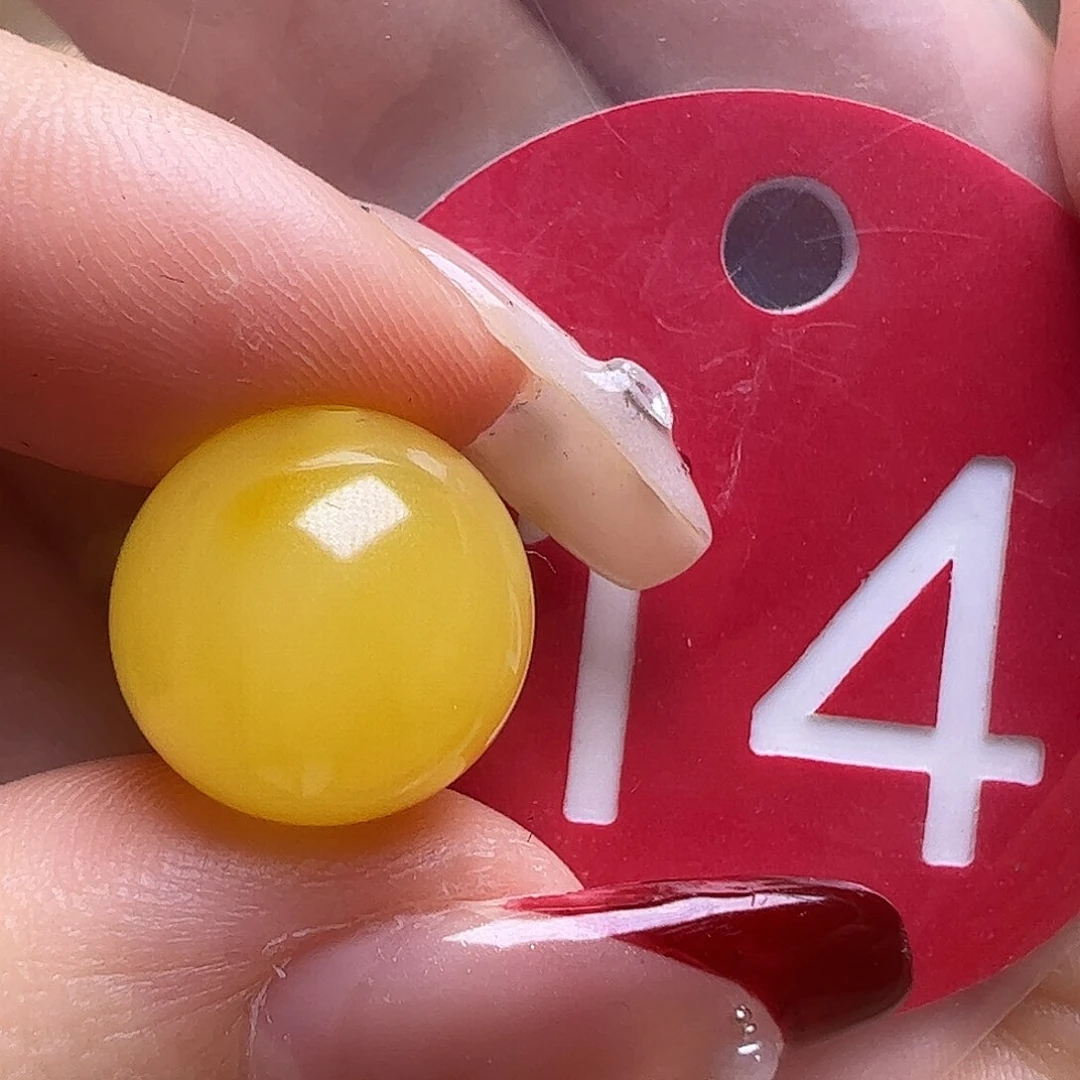 蜜蜡未镶嵌珠宝奇石13mm鸡油黄圆珠