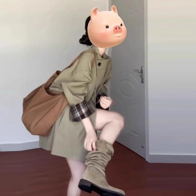 卡其色氛围感风衣外套女2025秋季新款小个子韩版高级感英伦风大衣