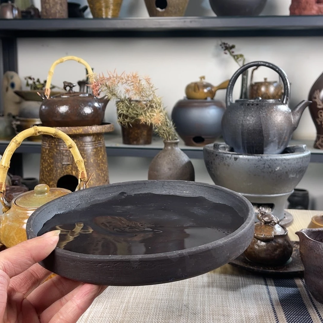 壶紫砂粗陶实用茶盘