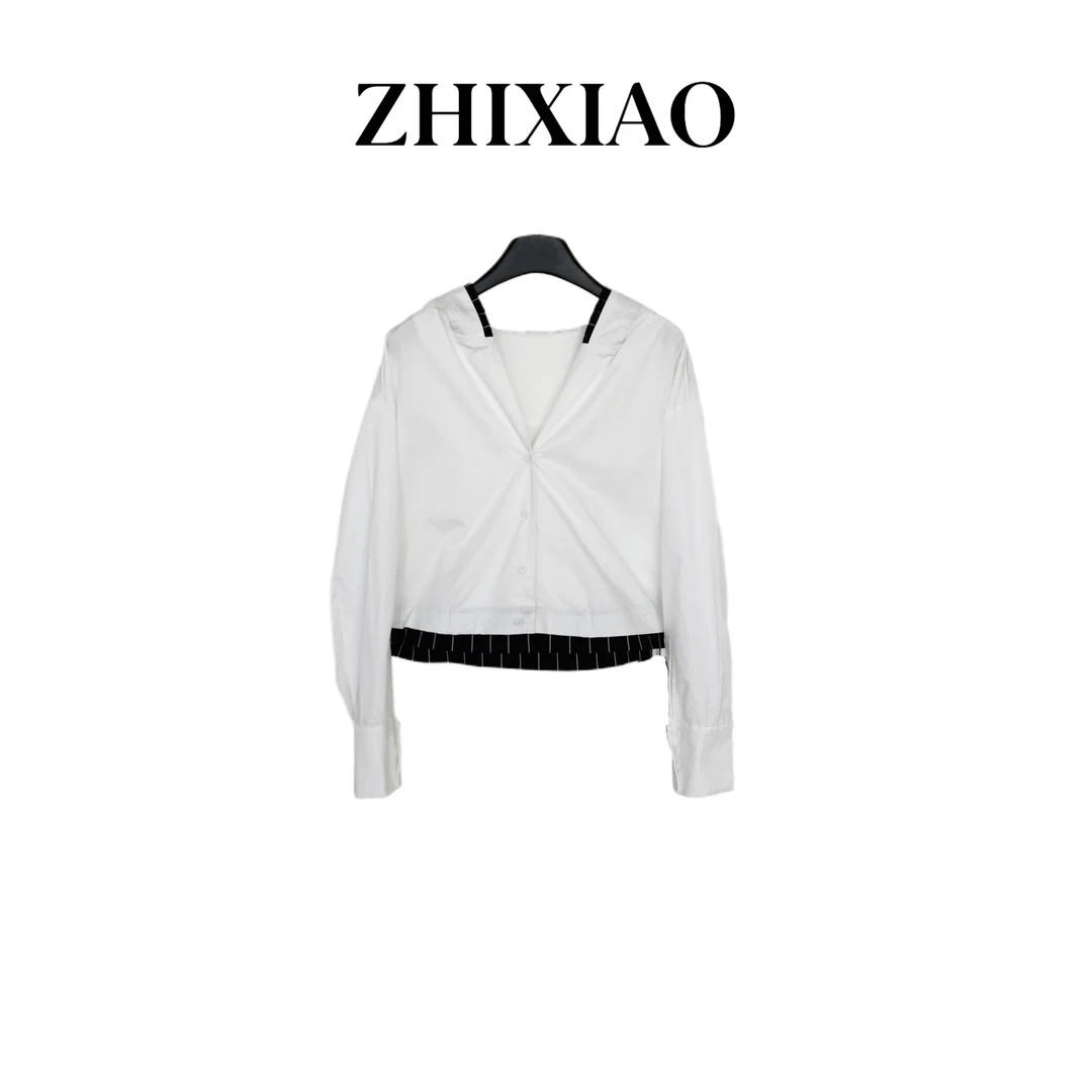 【ZHIXIAO】夏季新款：连帽拼接外套8029