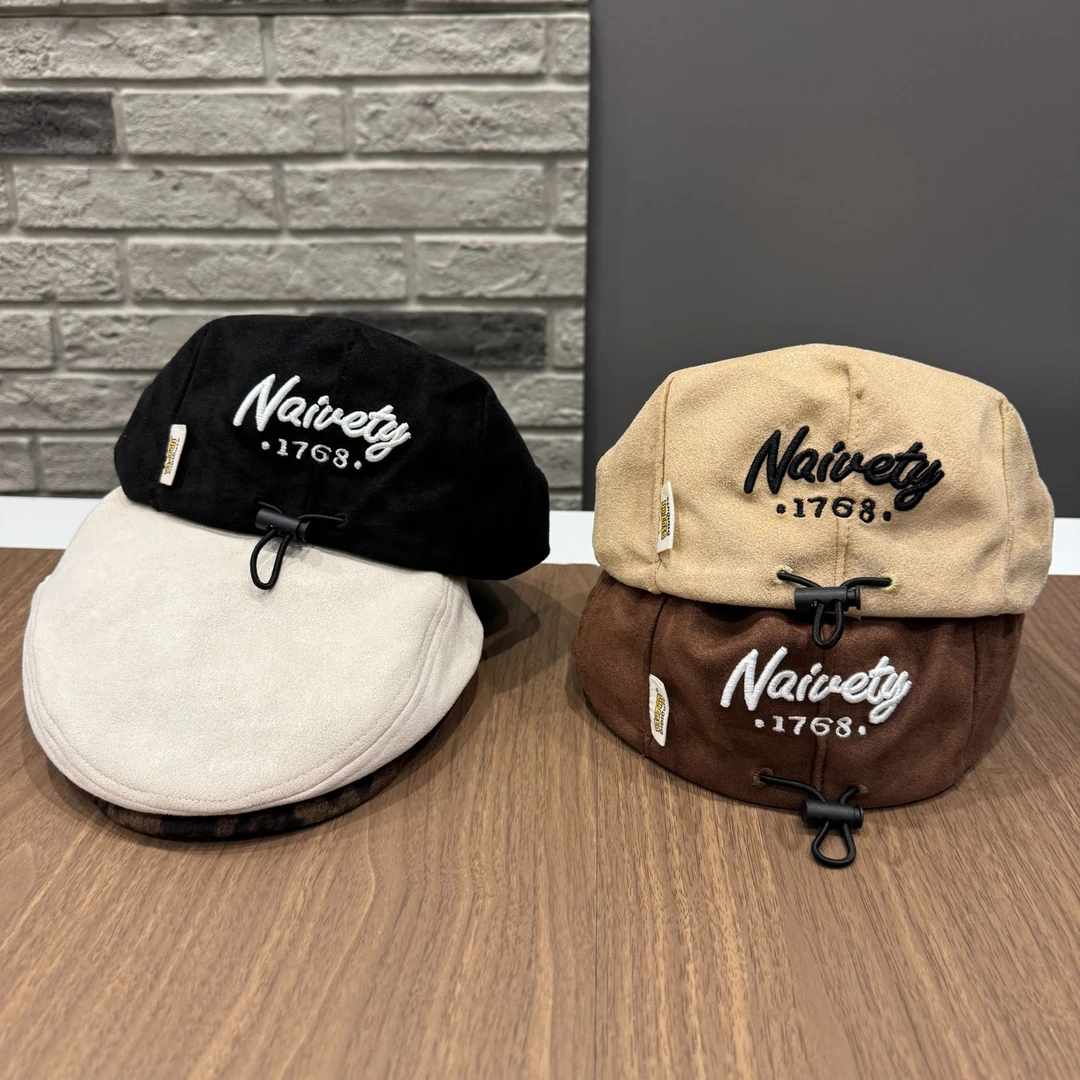 【酷飒】儿童帽子春秋洋气字母刺绣正反戴前进帽秋冬季宝宝贝雷帽潮