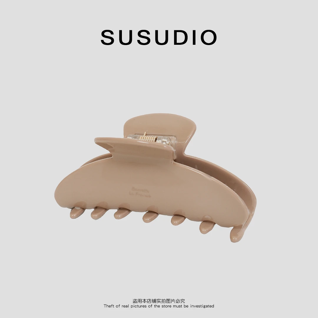 SUSUDIO 纯色发夹 高端法式感超大号盘发夹鲨鱼夹子D40