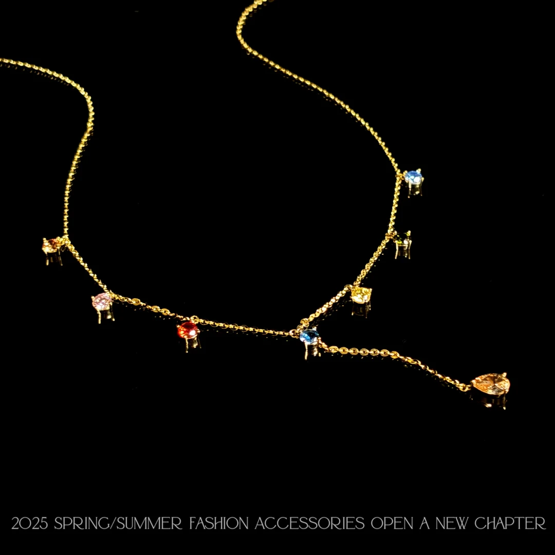 铜合金项链 镀k金 2025新款C6943【七彩流光】BABA BOX 项链