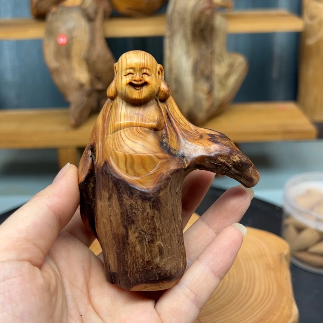 木才***程崖柏木摆件手把件